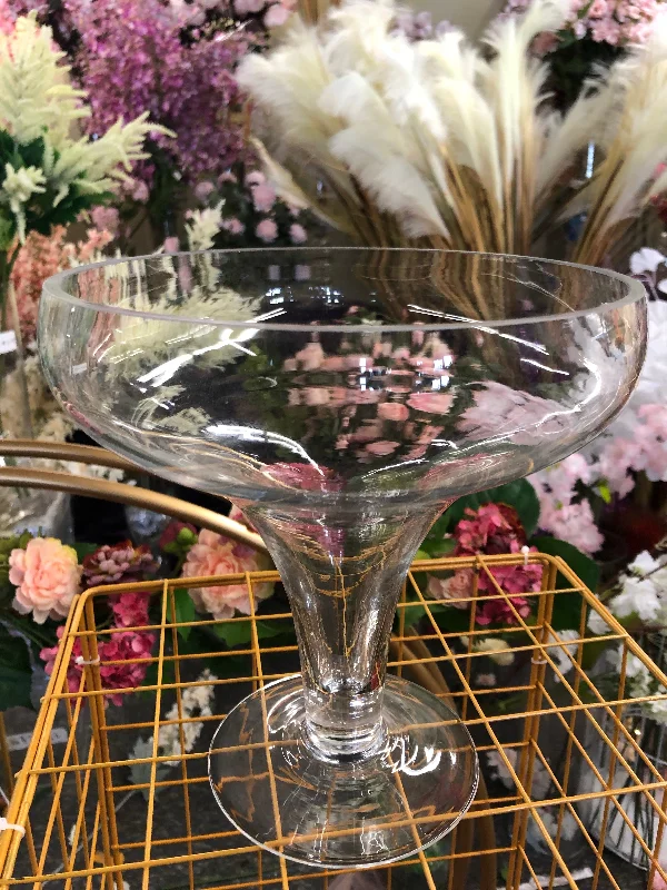 Clear Glass Bowl Vase 8”H bowl Vase