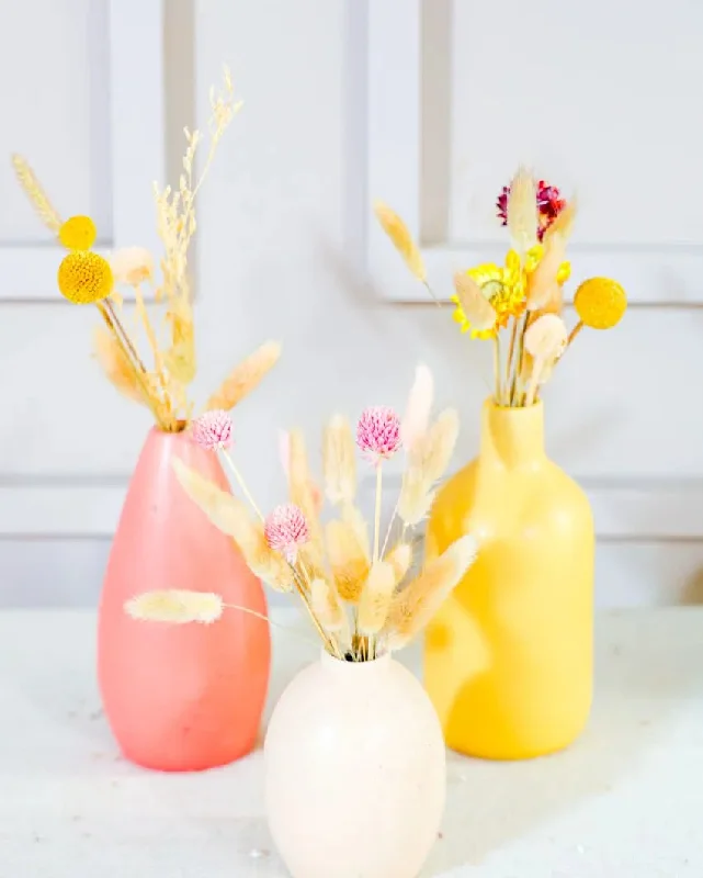 Earthy Essential Vase With Dried Bunches | Set Of 3