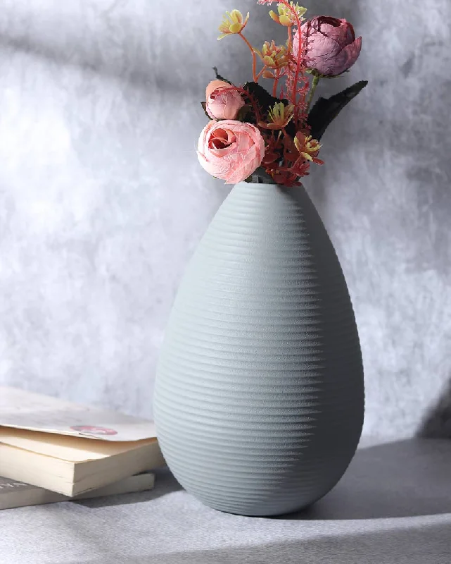 Large Klova Graphite Aluminum Vase | 6 x 8 inches