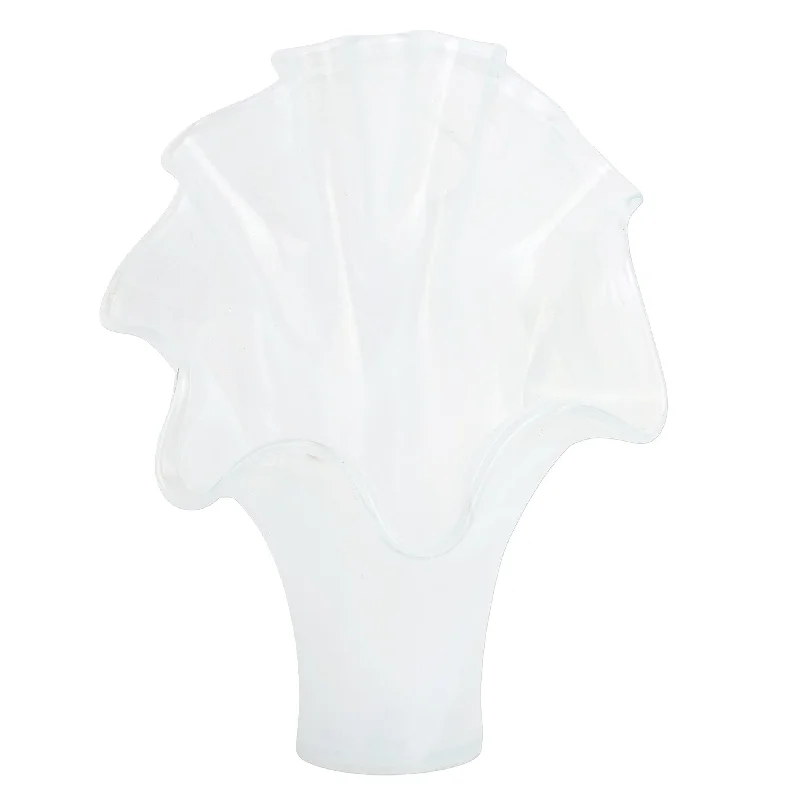 Onda Glass White Fanned Vase