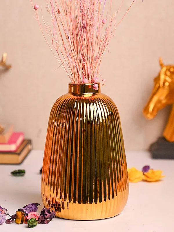 Stylish Golden Ceramic Vase