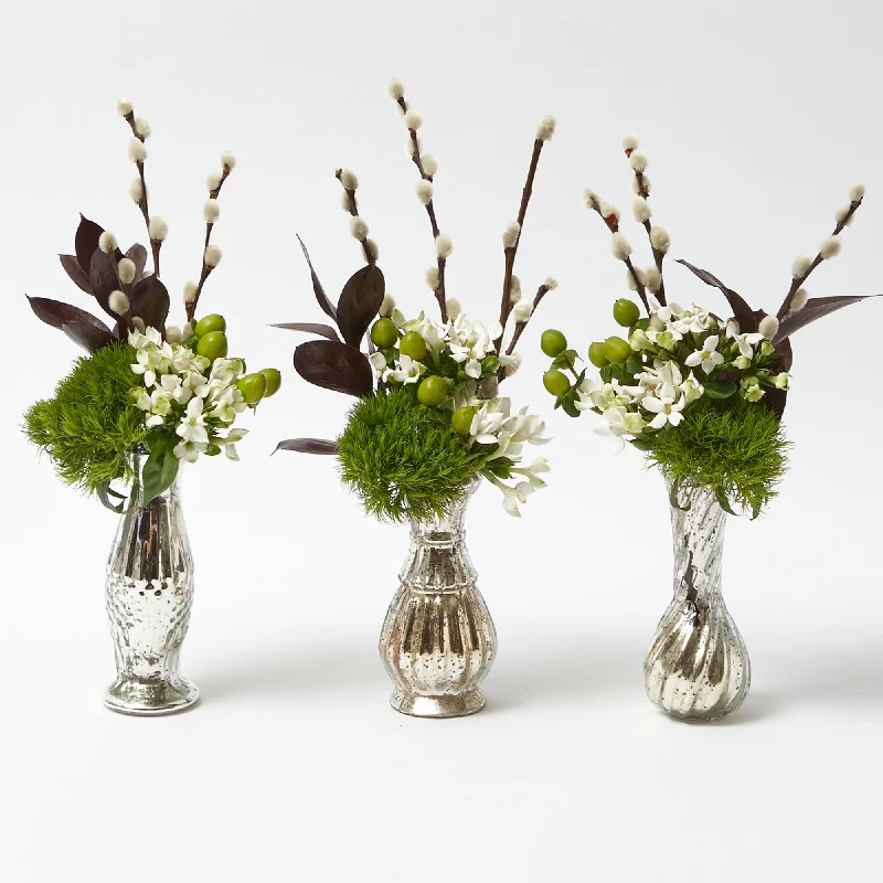 Trio of Mercury Bud Vases