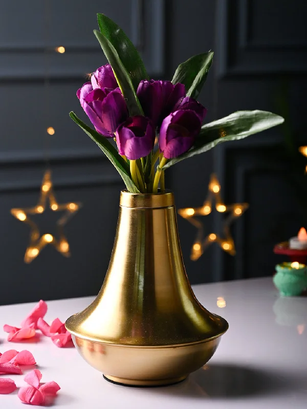 VON CASA Metal Flower Vase - Surahi Shaped