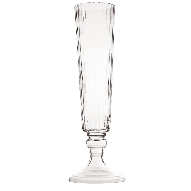 Wedding Centerpiece 32” Tall Crystal Vase striped