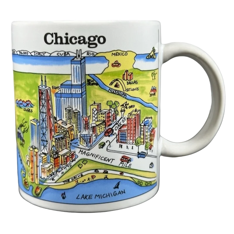 A View Of The World Chicago Mug City Mugs