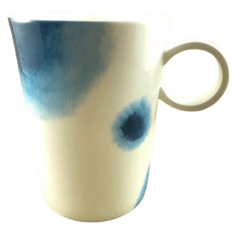 Abstract Blue Circles With Circular Handle Mug Haengnam