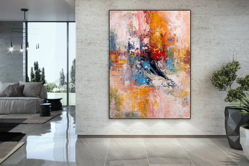 Red Yellow Blue Abstract Painting Modern Decor Custom Art BP099