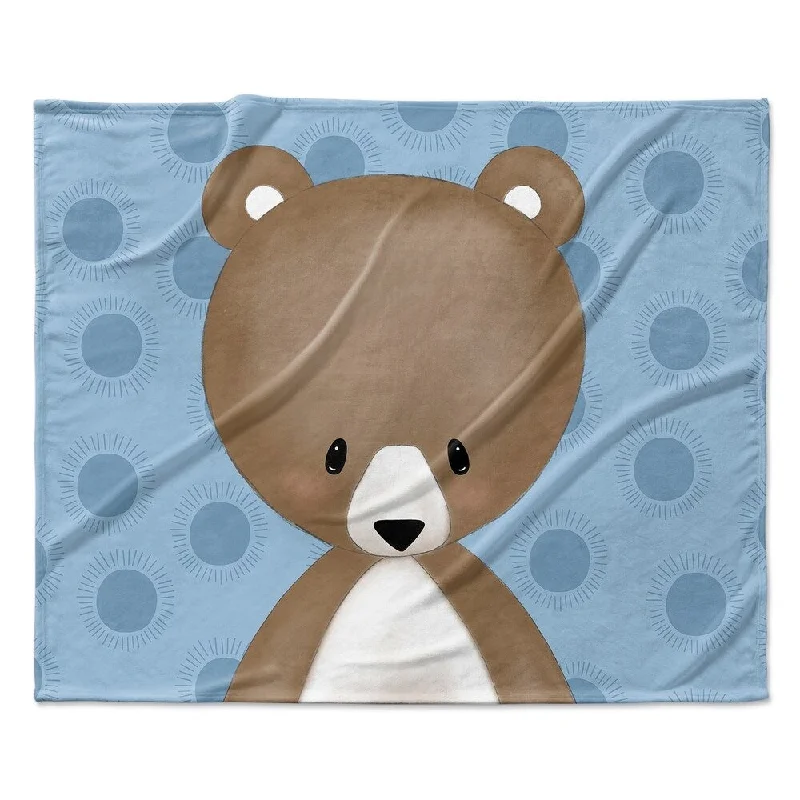 BEAR BLUE Ultra Soft Baby Blanket By Kavka Designs - 40X30