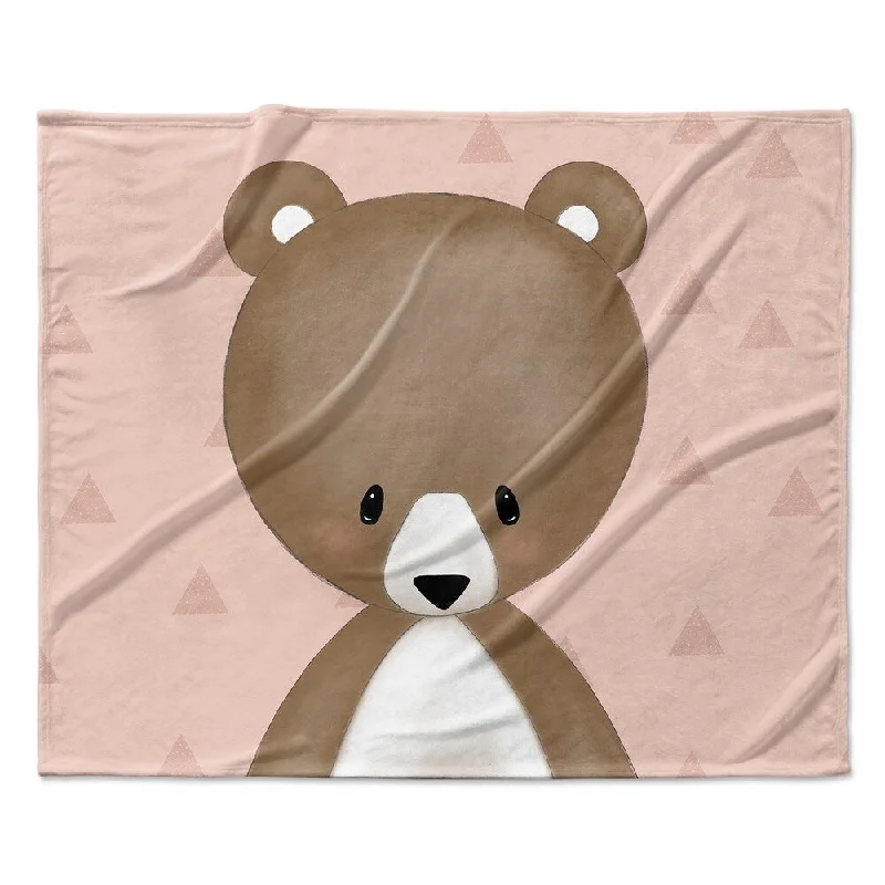 BEAR TRIANGLE BLUSH Ultra Soft Baby Blanket By Kavka Designs - 40X30