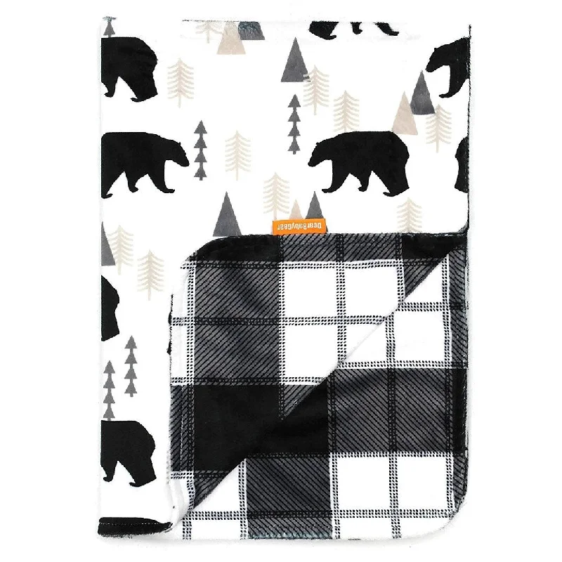 Black and Grey Plaid Baby Blankets