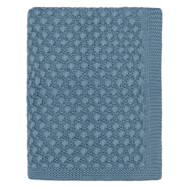 Blue Bubble Knit Throw