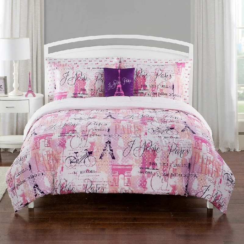 Bonjour Kids Collection/Pink 5 PC Comforter Set