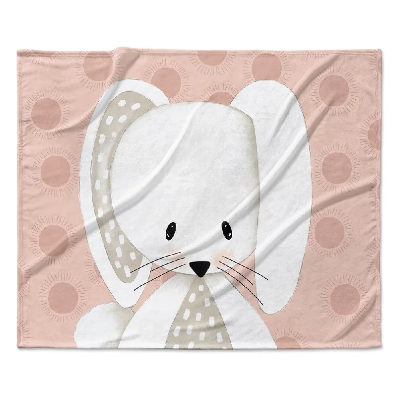 BUNNY 2 BLUSH PINK Ultra Soft Baby Blanket By Kavka Designs - 40X30