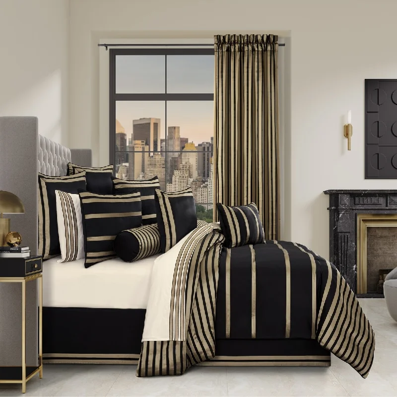 Calvari Black And Gold Comforter Set