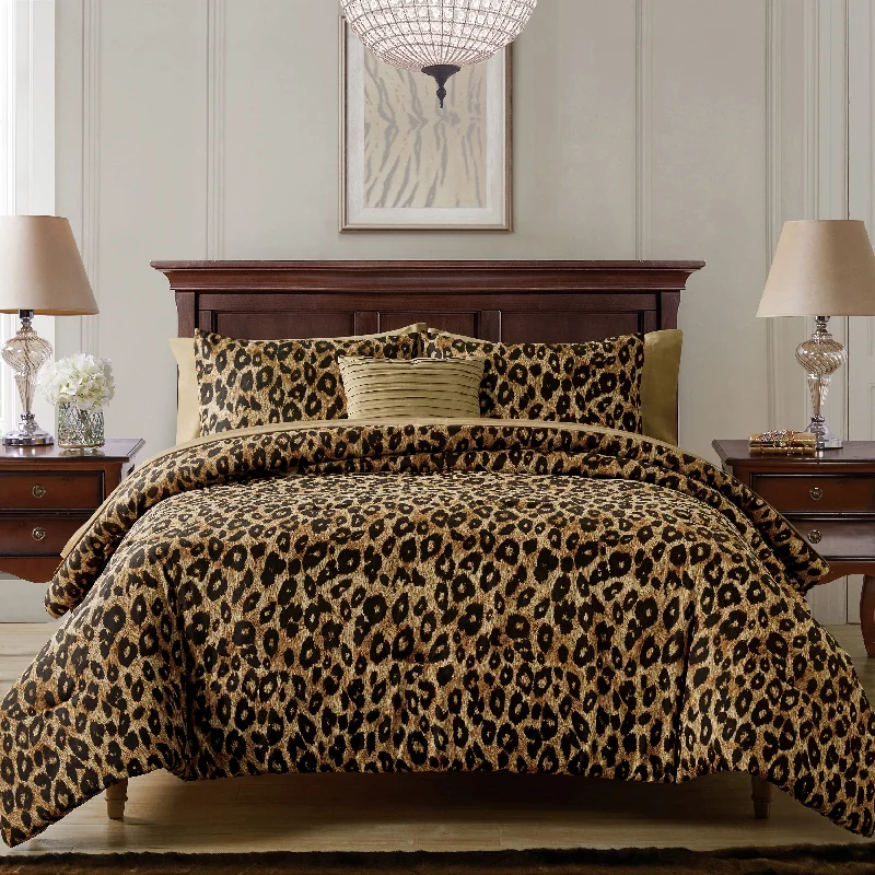 Cheetah Reversible Bed-in-a-Bag Comforter Set