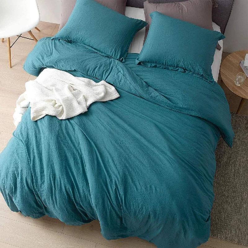 Chommie - Weighted Natural Loft Comforter Set - Ocean Depths Teal