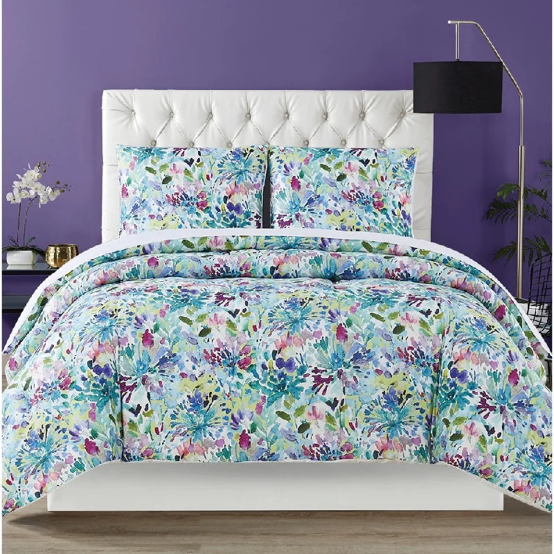 Christian Siriano NY® Dahlia Watercolor Floral 3 Piece Comforter Set