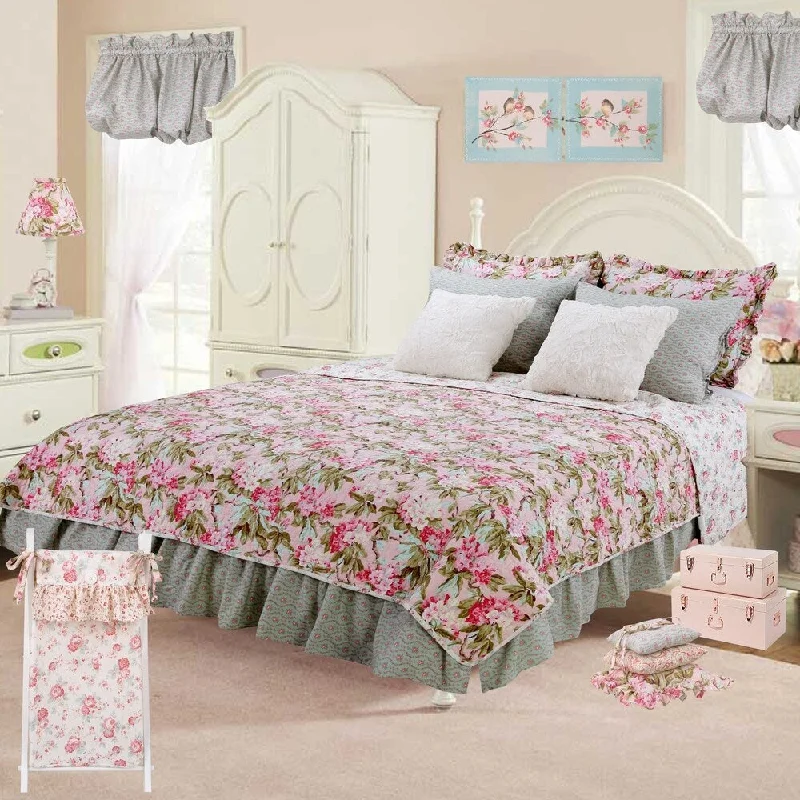 Cotton Tale Tea Party Floral Reversible 3 PC Full/Queen Quilt Bedding