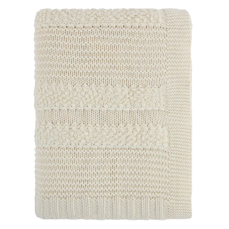 Cream Multi-Textured Throw