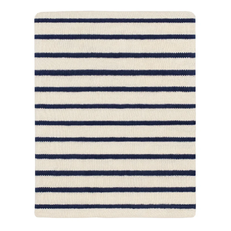 Cream Nautical Stripes Patterned Throw  