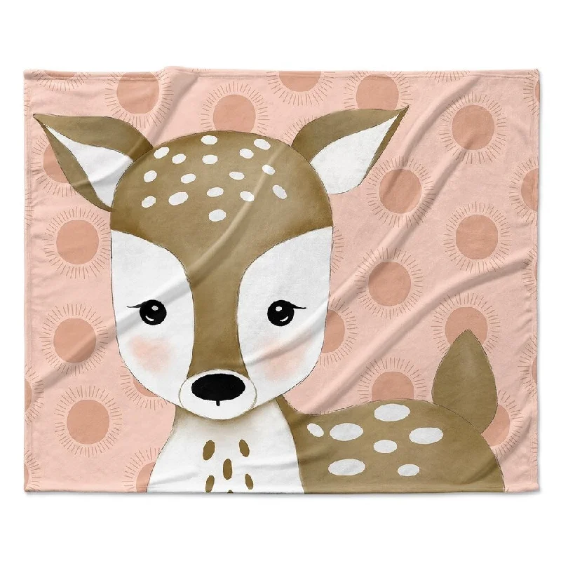 DEER SOFT CORAL Ultra Soft Baby Blanket By Kavka Designs - 40X30