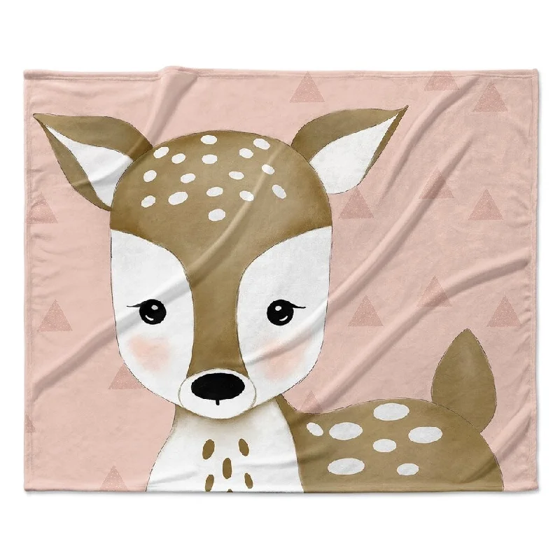 DEER TRIANGLE BLUSH Ultra Soft Baby Blanket By Kavka Designs - 40X30