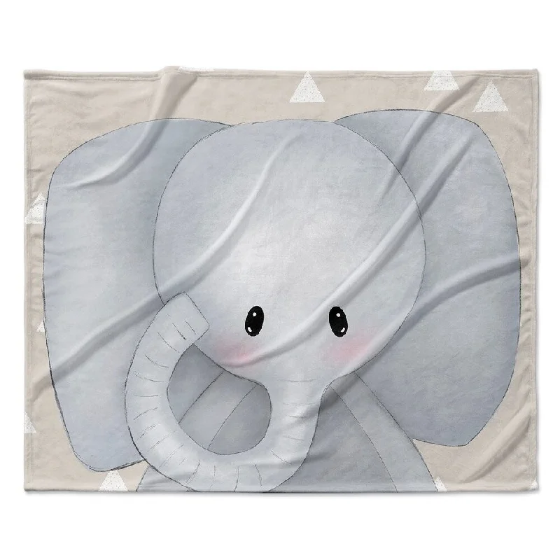 ELEPHANT TRIANGLE NEUTRAL Ultra Soft Baby Blanket By Kavka Designs - 40X30