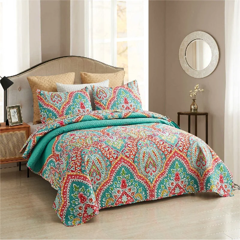 European Floral Quilt Set