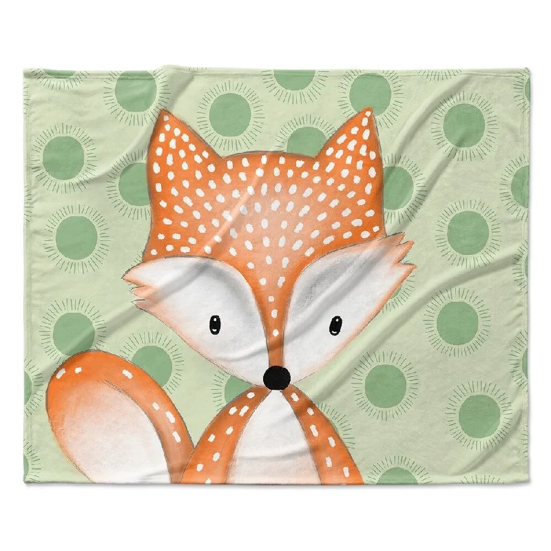 FOX BABY GREEN Ultra Soft Baby Blanket By Kavka Designs - 40X30