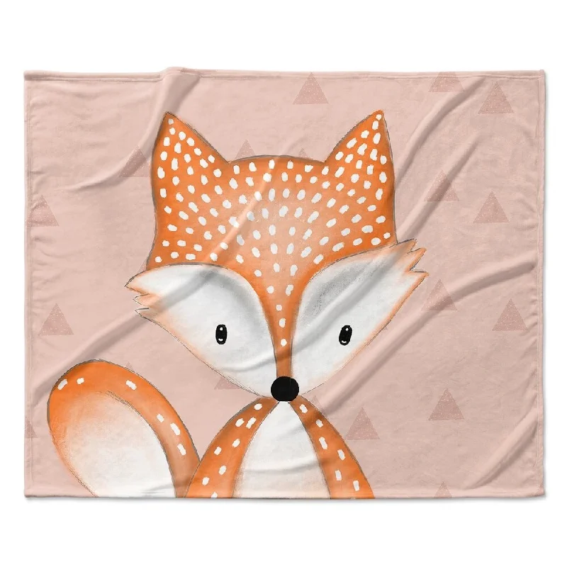 FOX TRIANGLE BLUSH Ultra Soft Baby Blanket By Kavka Designs - 40X30