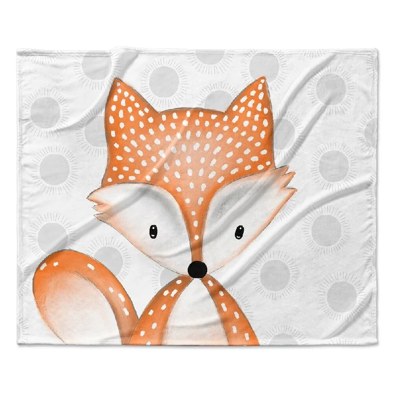 FOX WHITE Ultra Soft Baby Blanket By Kavka Designs - 40X30