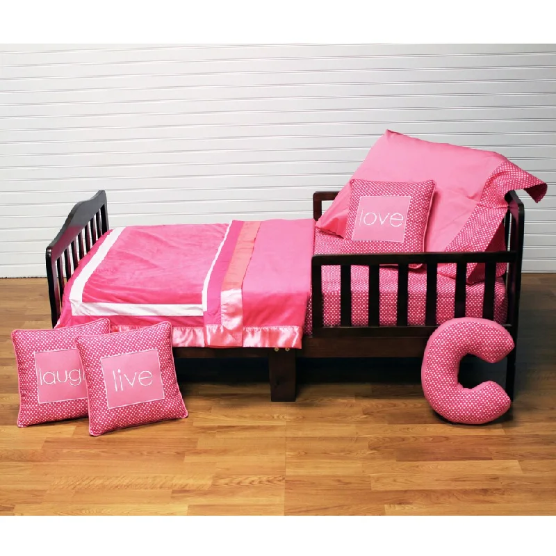 Girls' Simplicity Hot Pink 4-piece Quilt Set