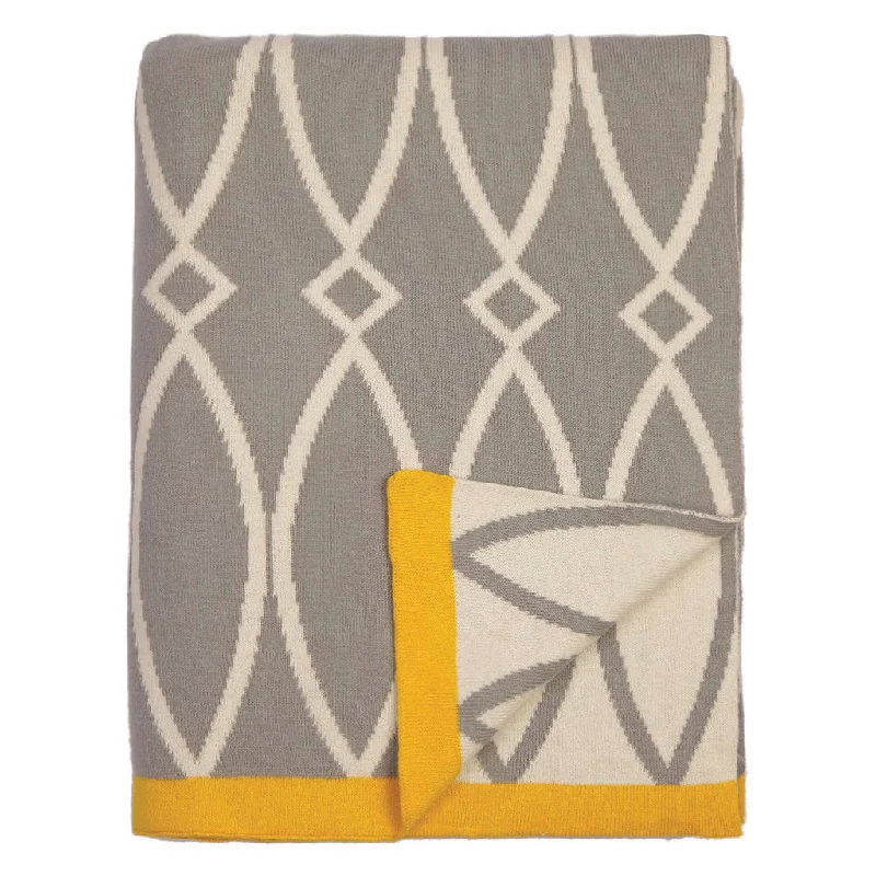 Grey Geometric Reversible Patterned Throw