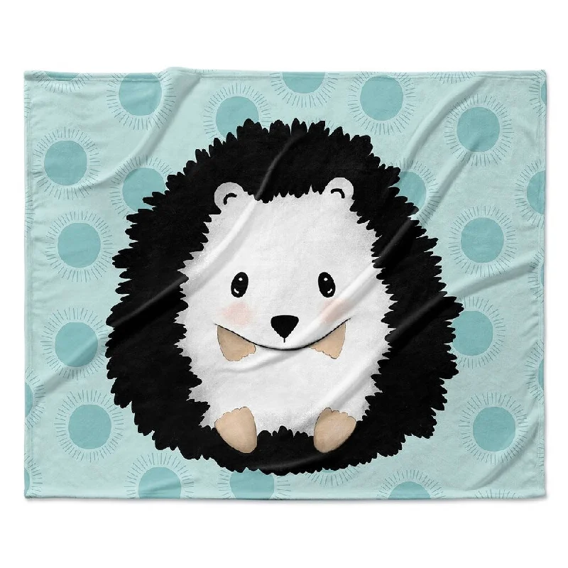 HEDGEHOG TEAL Ultra Soft Baby Blanket By Kavka Designs - 40X30