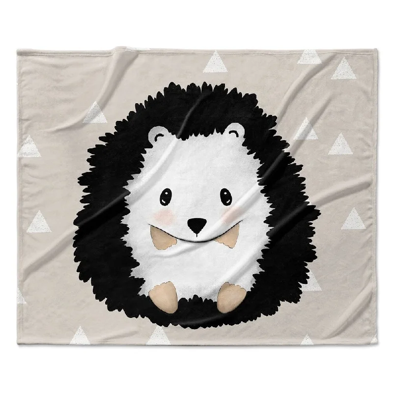 HEDGEHOG TRIANGLE NEUTRAL Ultra Soft Baby Blanket By Kavka Designs - 40X30