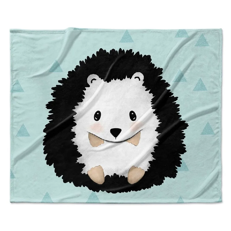 HEDGEHOG TRIANGLE TEAL Ultra Soft Baby Blanket By Kavka Designs - 40X30