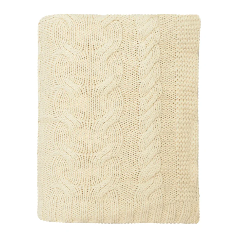 Ivory Chunky Braid Cotton Throw