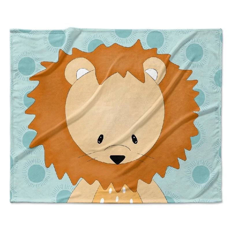 LION TEAL Ultra Soft Baby Blanket By Kavka Designs - 40X30