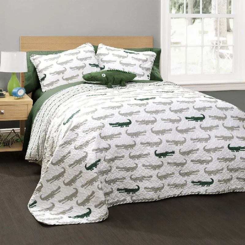 Lush Decor Alligator 4-piece Quilt Set