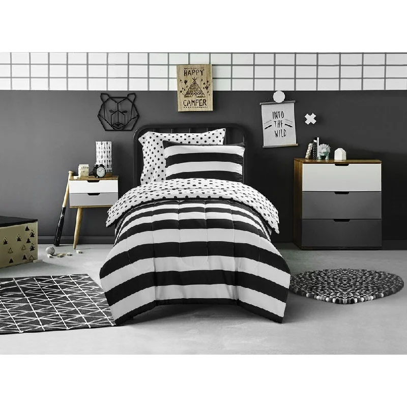 Mini Mod Striped Polka Dot Comforter Set