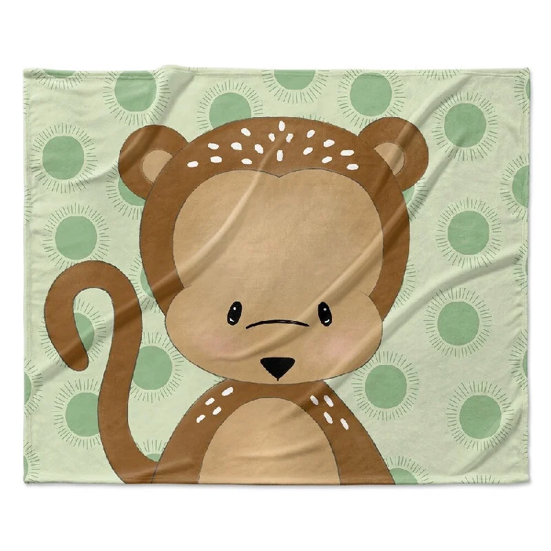 MONKEY BABY GREEN Ultra Soft Baby Blanket By Kavka Designs - 40X30