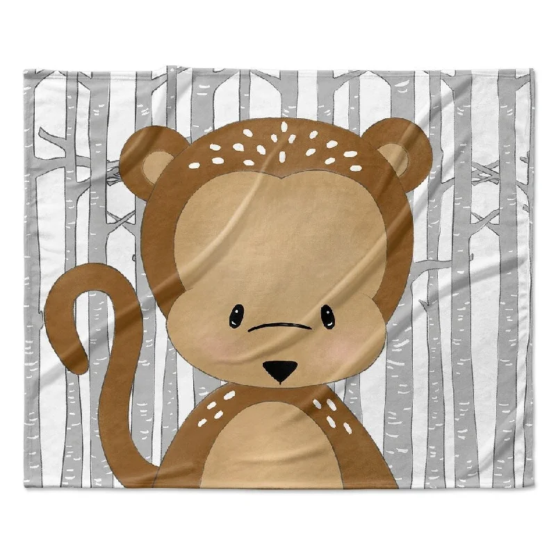 MONKEY FOREST Ultra Soft Baby Blanket By Kavka Designs - 40X30