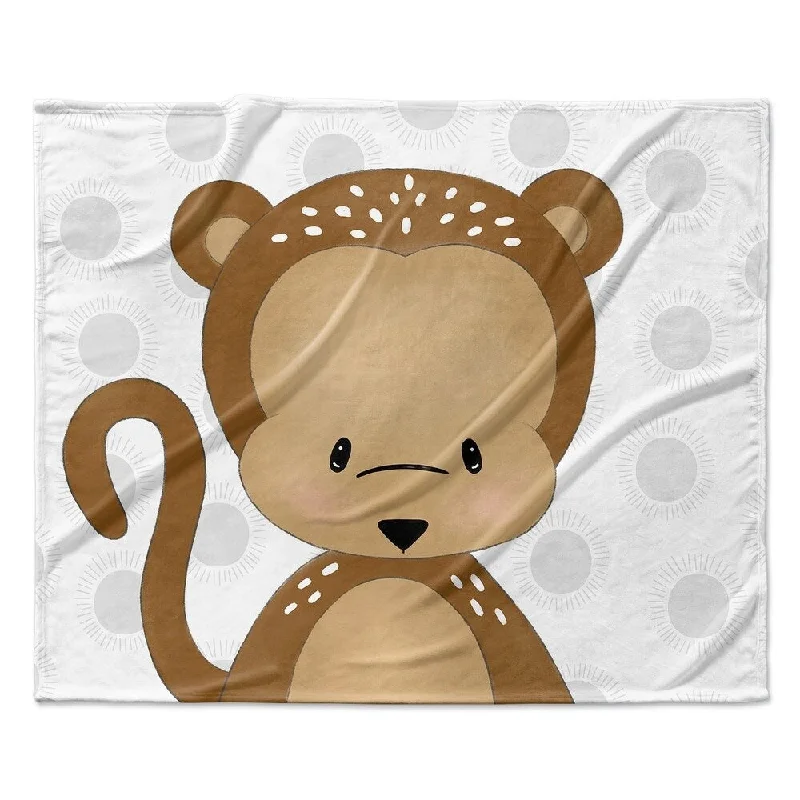 MONKEY WHITE Ultra Soft Baby Blanket By Kavka Designs - 40X30