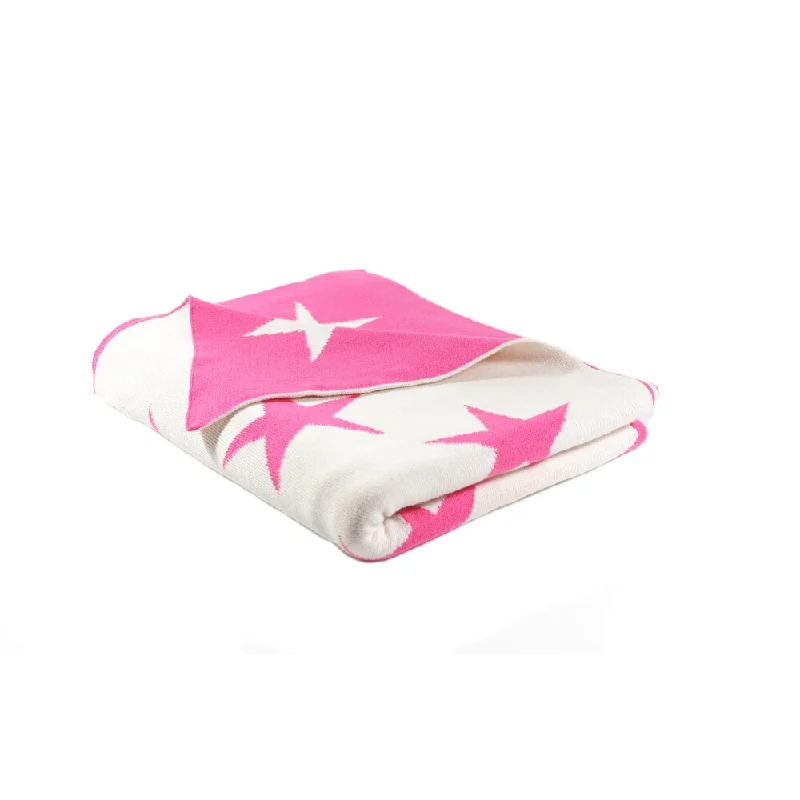 Pink Lemonade Pink/White Reversible Starry Night Cotton Baby Blanket