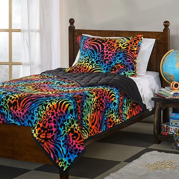 Psychedelic Animal Microplush 3-piece Comforter Set