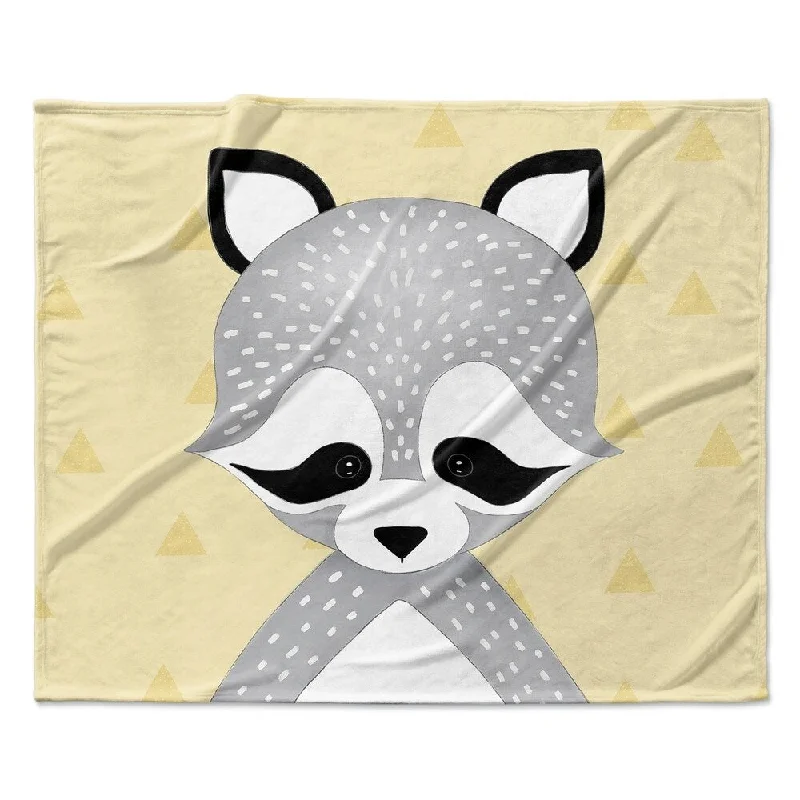 RACOON TRIANGLE YELLOW Ultra Soft Baby Blanket By Kavka Designs - 40X30