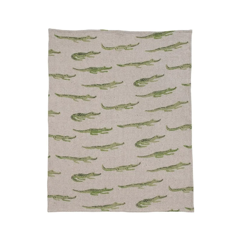 Recycled Cotton Blend Baby Blanket with Alligators