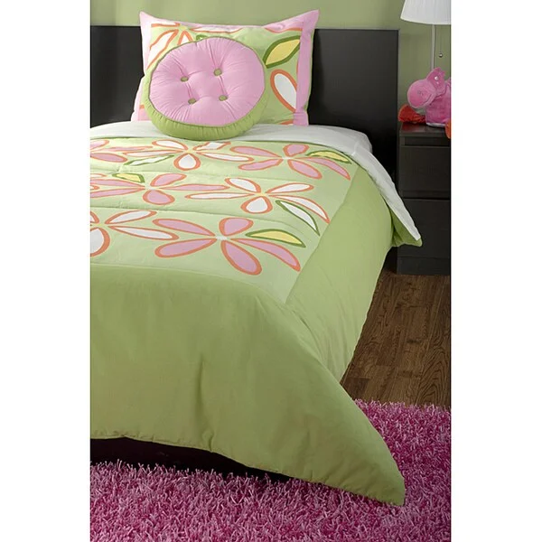 RizKidz 'Daisy Green' 3-piece Twin-size Quilt Set