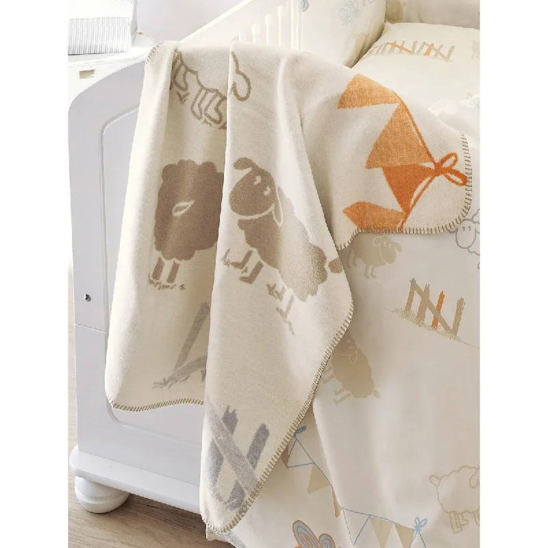 s.Oliver Cute Gender Neutral Counting Sheep Baby Blanket