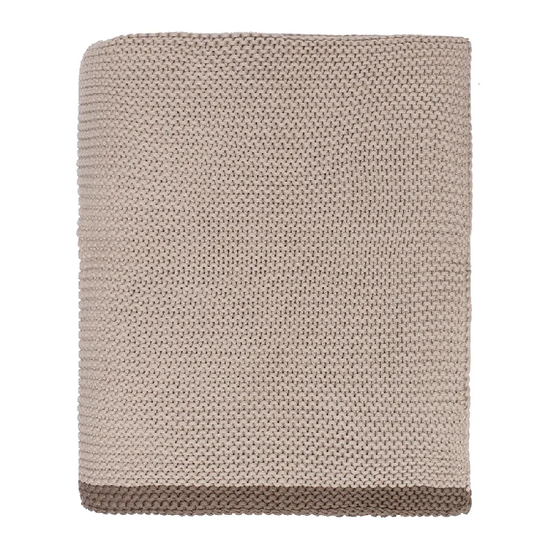 The Beige Knotted Trim Throw Blanket